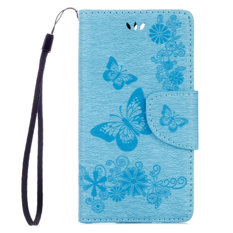 For Sony Xperia X Compact Butterflies Embossing Horizontal Flip Leather Case with Holder & Card Slots & Wallet & Lanyard