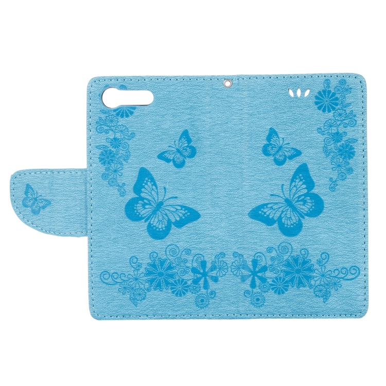 For Sony Xperia X Compact Butterflies Embossing Horizontal Flip Leather Case with Holder & Card Slots & Wallet & Lanyard