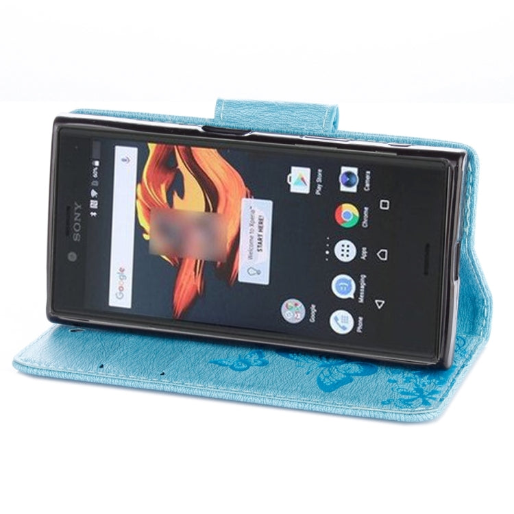For Sony Xperia X Compact Butterflies Embossing Horizontal Flip Leather Case with Holder & Card Slots & Wallet & Lanyard