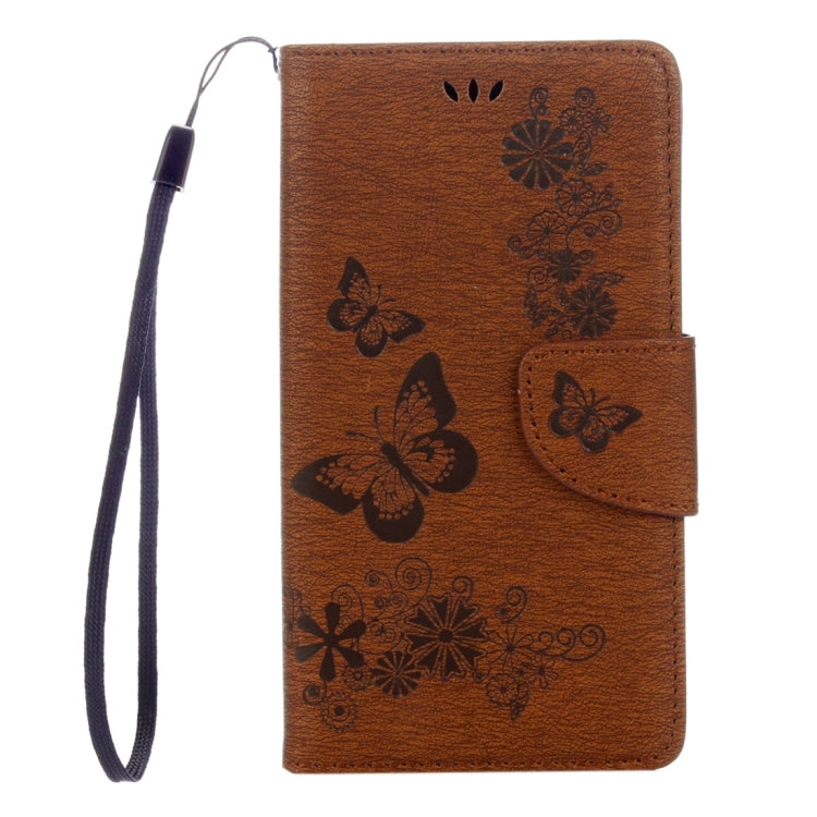 For Sony Xperia X Compact Butterflies Embossing Horizontal Flip Leather Case with Holder & Card Slots & Wallet & Lanyard
