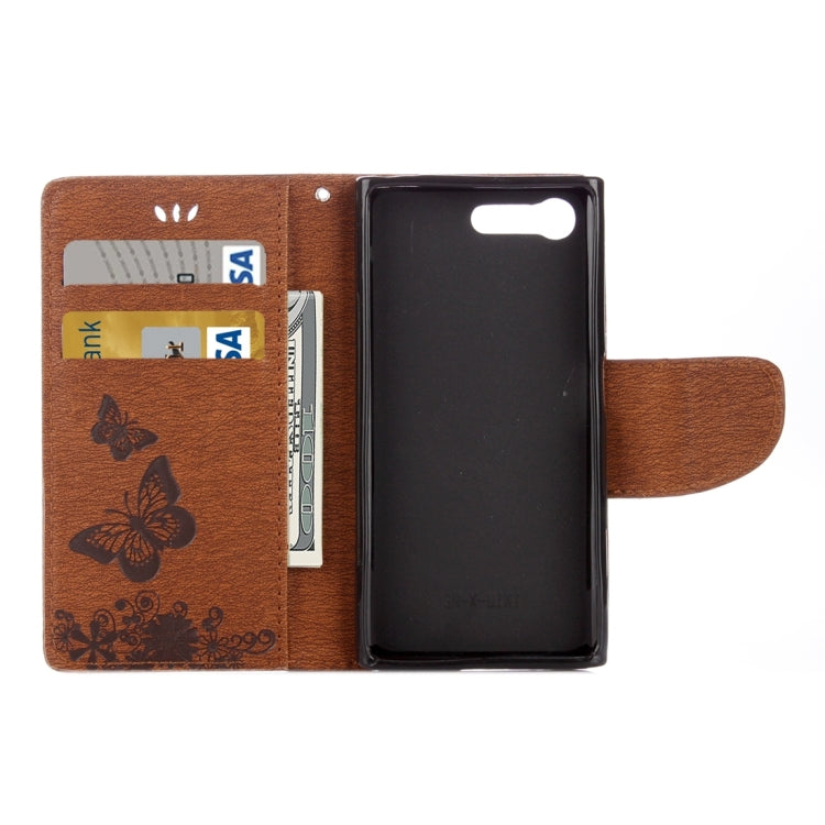 For Sony Xperia X Compact Butterflies Embossing Horizontal Flip Leather Case with Holder & Card Slots & Wallet & Lanyard