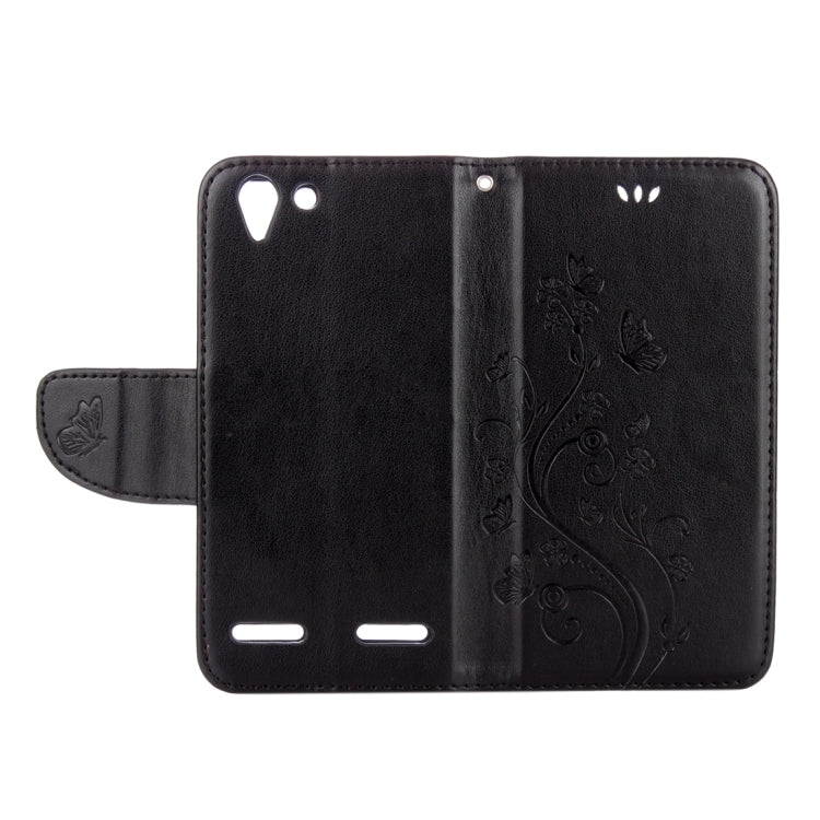 For Lenovo Vibe K5 Butterflies Love Flowers Embossing Horizontal Flip Leather Case with Holder & Card Slots & Wallet & Lanyard
