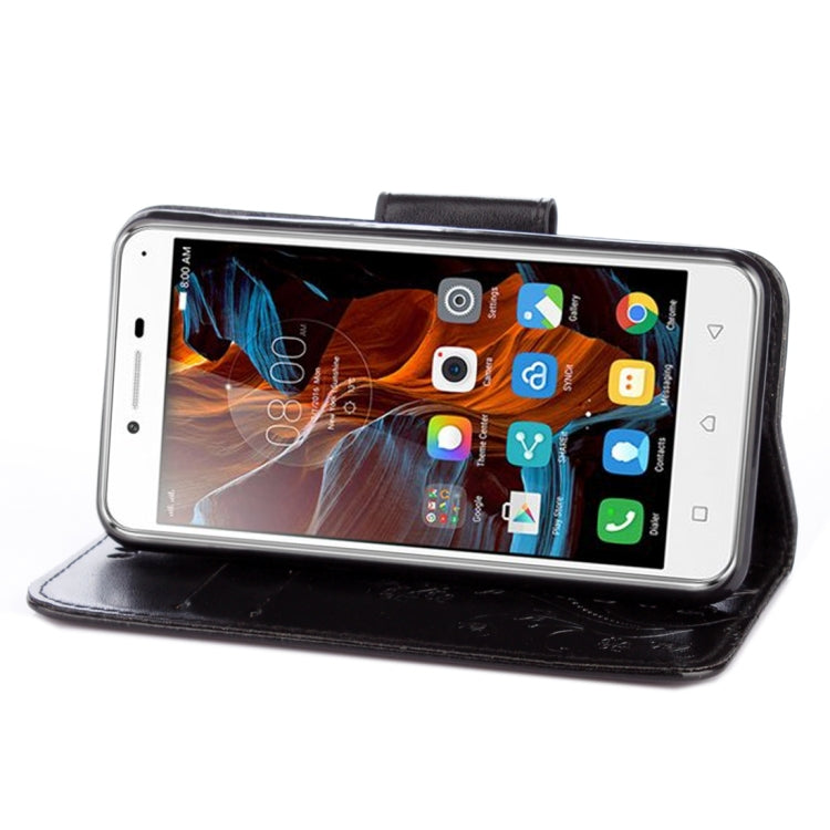 For Lenovo Vibe K5 Butterflies Love Flowers Embossing Horizontal Flip Leather Case with Holder & Card Slots & Wallet & Lanyard