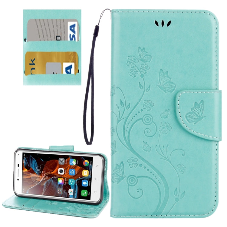 For Lenovo Vibe K5 Butterflies Love Flowers Embossing Horizontal Flip Leather Case with Holder & Card Slots & Wallet & Lanyard
