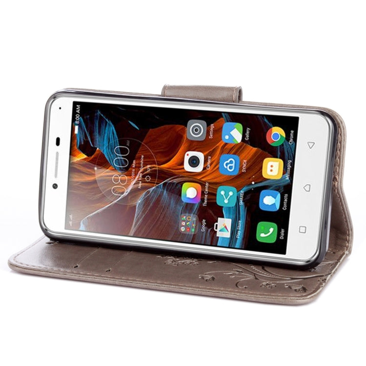 For Lenovo Vibe K5 Butterflies Love Flowers Embossing Horizontal Flip Leather Case with Holder & Card Slots & Wallet & Lanyard