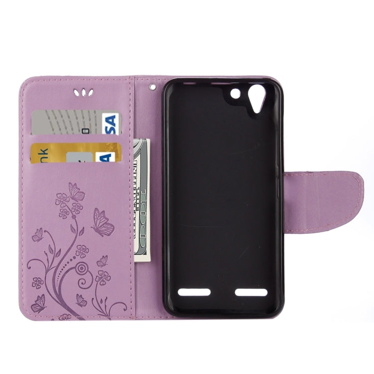For Lenovo Vibe K5 Butterflies Love Flowers Embossing Horizontal Flip Leather Case with Holder & Card Slots & Wallet & Lanyard