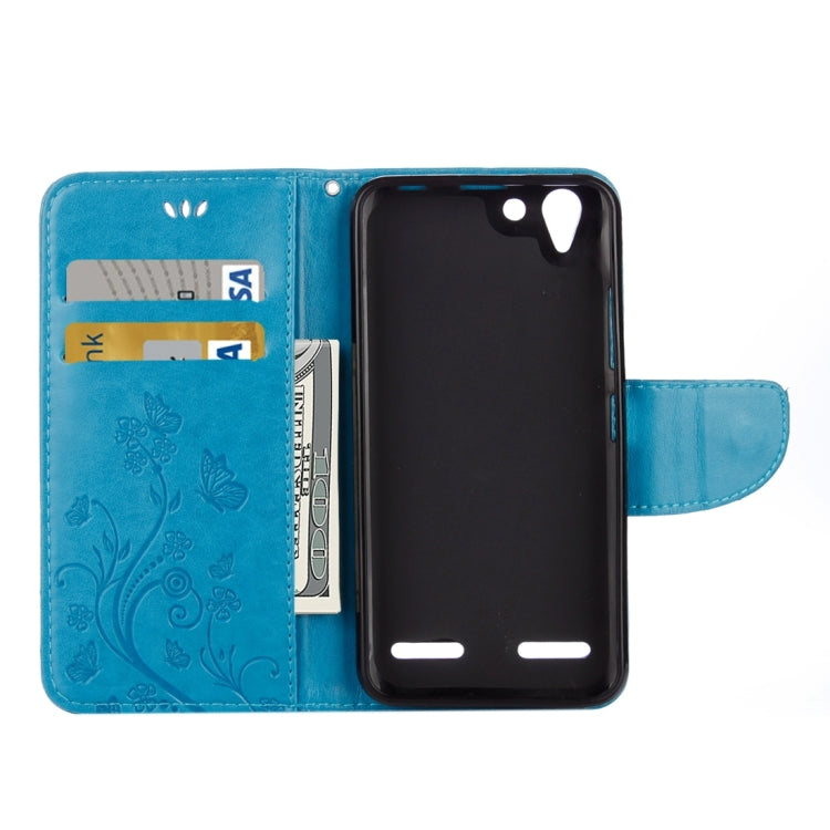 For Lenovo Vibe K5 Butterflies Love Flowers Embossing Horizontal Flip Leather Case with Holder & Card Slots & Wallet & Lanyard