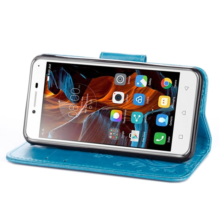 For Lenovo Vibe K5 Butterflies Love Flowers Embossing Horizontal Flip Leather Case with Holder & Card Slots & Wallet & Lanyard