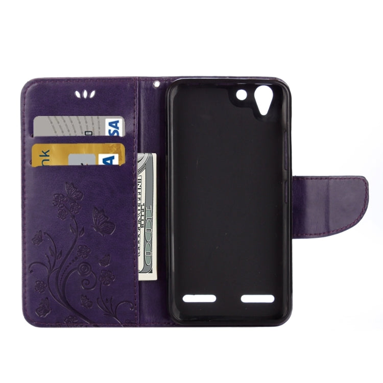 For Lenovo Vibe K5 Butterflies Love Flowers Embossing Horizontal Flip Leather Case with Holder & Card Slots & Wallet & Lanyard