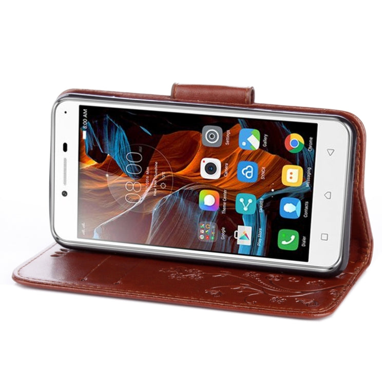 For Lenovo Vibe K5 Butterflies Love Flowers Embossing Horizontal Flip Leather Case with Holder & Card Slots & Wallet & Lanyard
