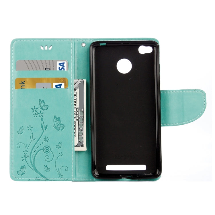 For Xiaomi Redmi 3 Pro / 3s Butterflies Love Flowers Embossing Horizontal Flip Leather Case with Holder & Card Slots & Wallet & Lanyard