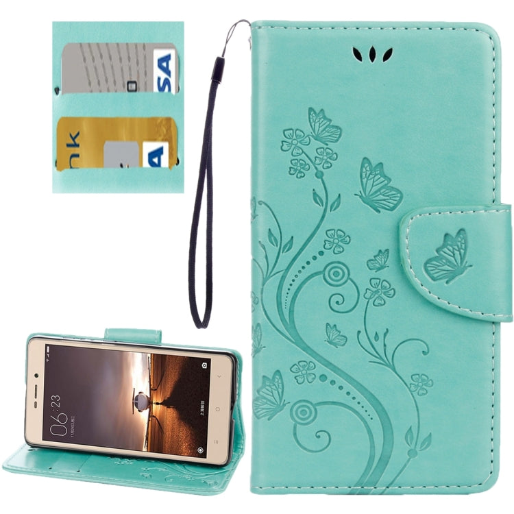 For Xiaomi Redmi 3 Pro / 3s Butterflies Love Flowers Embossing Horizontal Flip Leather Case with Holder & Card Slots & Wallet & Lanyard