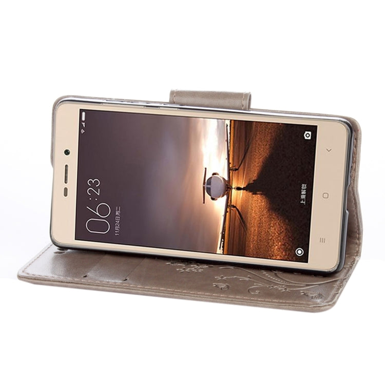 For Xiaomi Redmi 3 Pro / 3s Butterflies Love Flowers Embossing Horizontal Flip Leather Case with Holder & Card Slots & Wallet & Lanyard