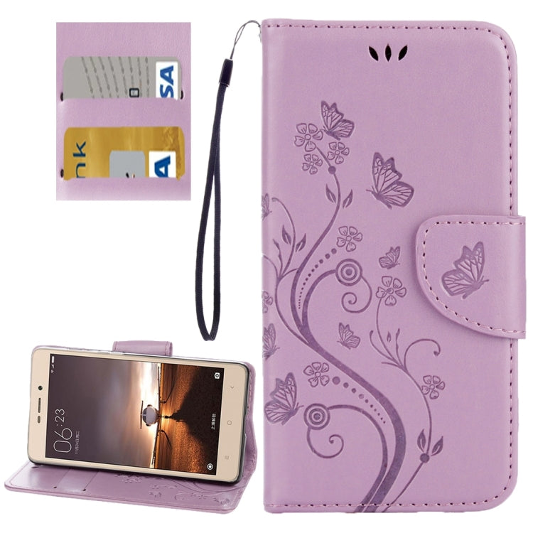 For Xiaomi Redmi 3 Pro / 3s Butterflies Love Flowers Embossing Horizontal Flip Leather Case with Holder & Card Slots & Wallet & Lanyard