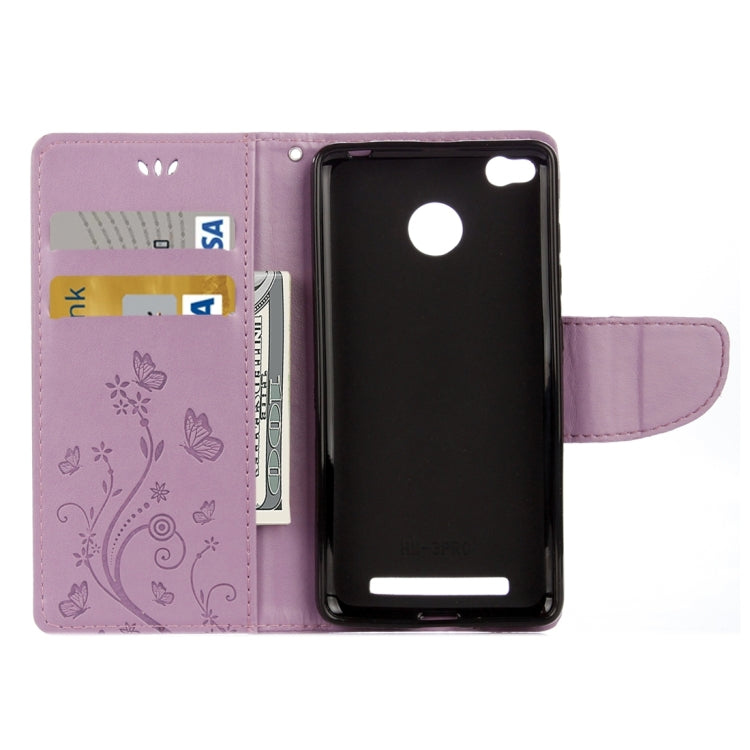 For Xiaomi Redmi 3 Pro / 3s Butterflies Love Flowers Embossing Horizontal Flip Leather Case with Holder & Card Slots & Wallet & Lanyard