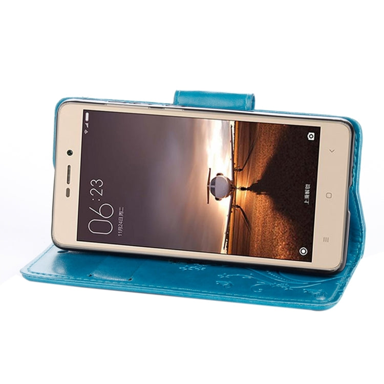 For Xiaomi Redmi 3 Pro / 3s Butterflies Love Flowers Embossing Horizontal Flip Leather Case with Holder & Card Slots & Wallet & Lanyard