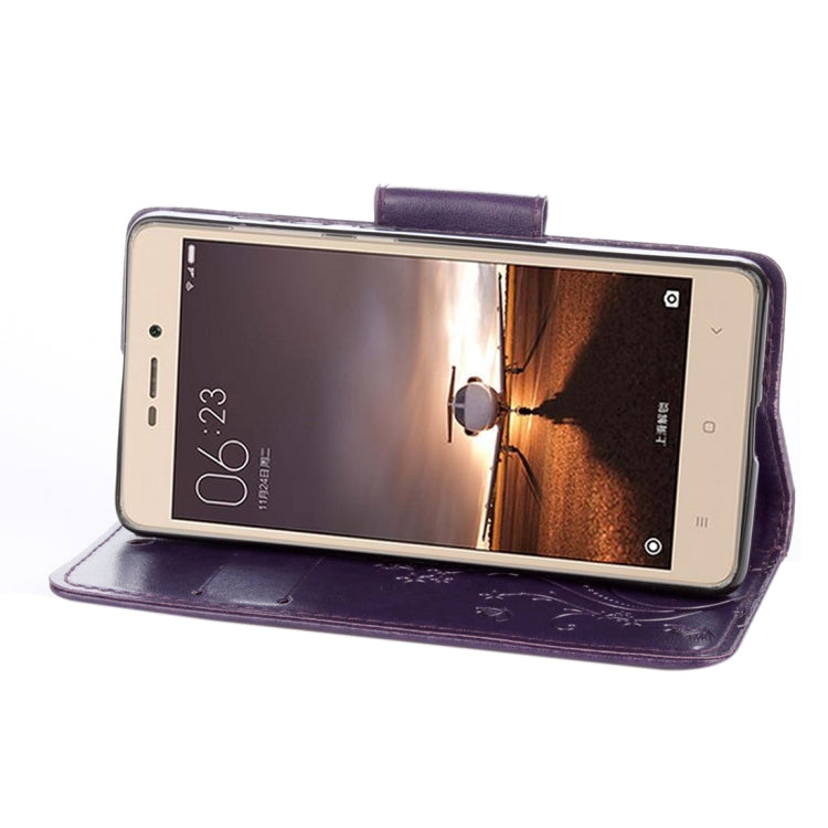 For Xiaomi Redmi 3 Pro / 3s Butterflies Love Flowers Embossing Horizontal Flip Leather Case with Holder & Card Slots & Wallet & Lanyard