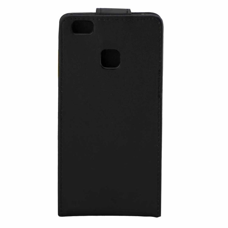 For Huawei P9 Lite Plain Texture Vertical Flip Leather Case with Magnetic Buckle(Black)