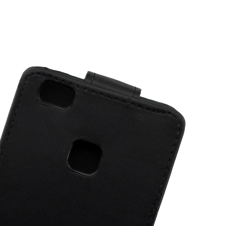 For Huawei P9 Lite Plain Texture Vertical Flip Leather Case with Magnetic Buckle(Black)