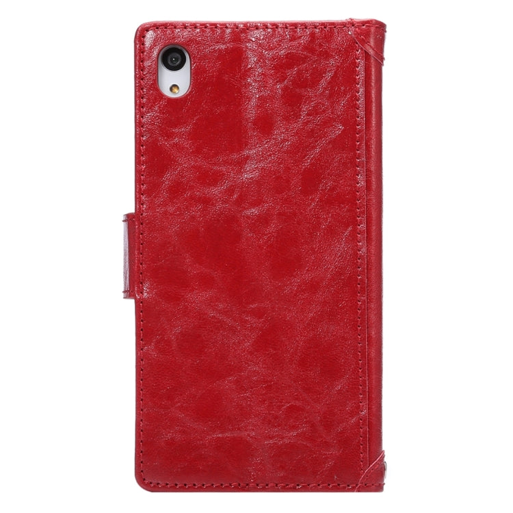 For Sony Xperia Z4 / Z3+ Oil Wax and Crazy Horse Texture Horizontal Flip Leather Case with Photo Frame & Holder & Card Slots & Wallet & Lanyard