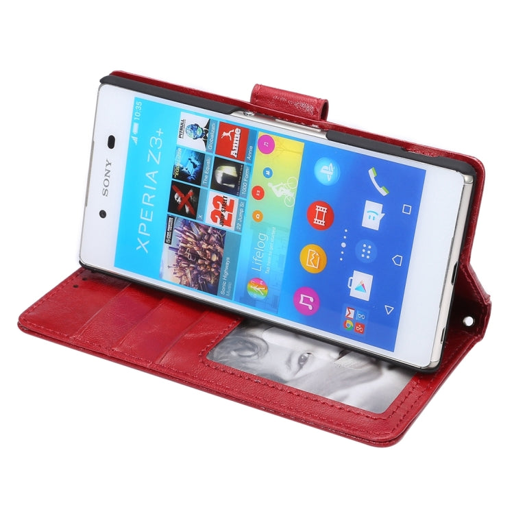 For Sony Xperia Z4 / Z3+ Oil Wax and Crazy Horse Texture Horizontal Flip Leather Case with Photo Frame & Holder & Card Slots & Wallet & Lanyard