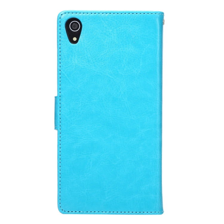 For Sony Xperia Z5 Crazy Horse Texture Horizontal Flip Leather Case with Photo Frame & Holder & Card Slots & Wallet & Lanyard