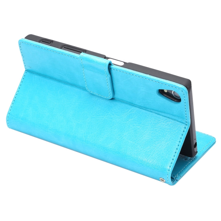 For Sony Xperia Z5 Crazy Horse Texture Horizontal Flip Leather Case with Photo Frame & Holder & Card Slots & Wallet & Lanyard