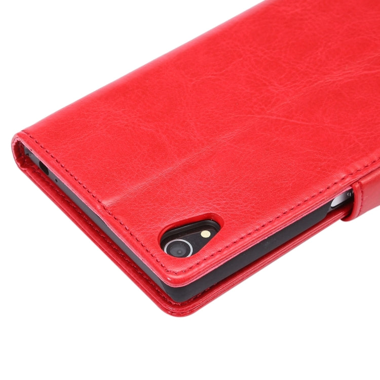 For Sony Xperia Z5 Crazy Horse Texture Horizontal Flip Leather Case with Photo Frame & Holder & Card Slots & Wallet & Lanyard