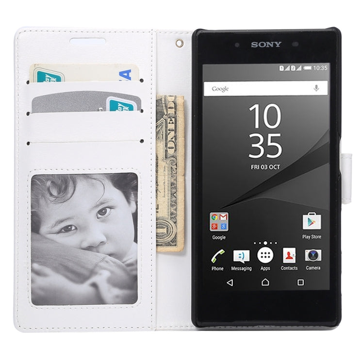 For Sony Xperia Z5 Crazy Horse Texture Horizontal Flip Leather Case with Photo Frame & Holder & Card Slots & Wallet & Lanyard