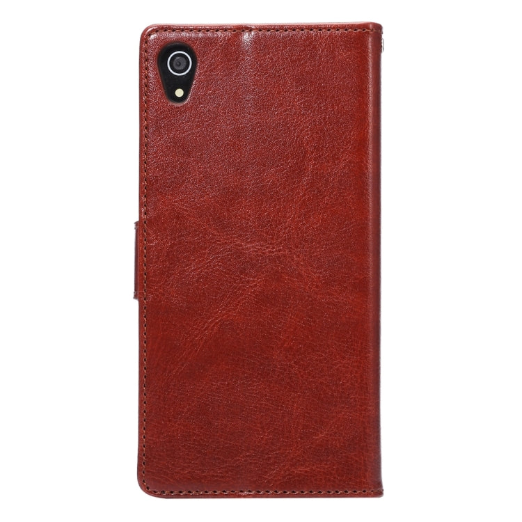 For Sony Xperia Z5 Crazy Horse Texture Horizontal Flip Leather Case with Photo Frame & Holder & Card Slots & Wallet & Lanyard