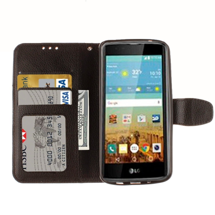 For LG K7 Litchi Texture Horizontal Flip Leather Case with Holder & Card Slots & Wallet & Photo Frame & Lanyard