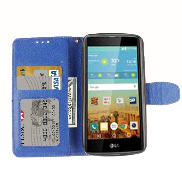 For LG K7 Litchi Texture Horizontal Flip Leather Case with Holder & Card Slots & Wallet & Photo Frame & Lanyard