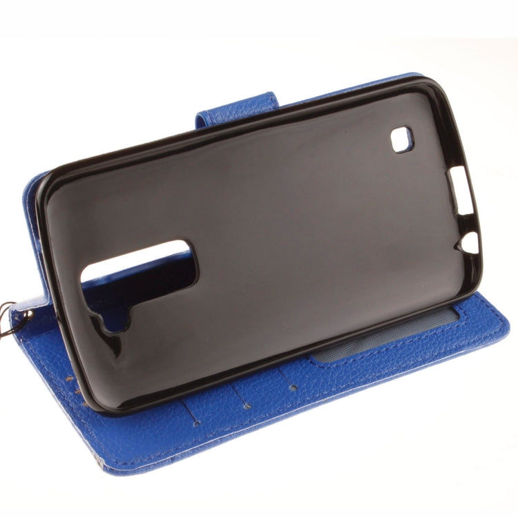 For LG K7 Litchi Texture Horizontal Flip Leather Case with Holder & Card Slots & Wallet & Photo Frame & Lanyard