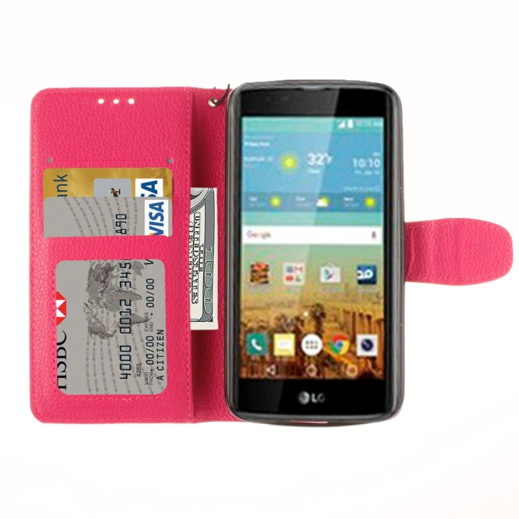 For LG K7 Litchi Texture Horizontal Flip Leather Case with Holder & Card Slots & Wallet & Photo Frame & Lanyard