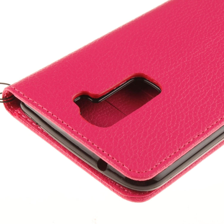 For LG K7 Litchi Texture Horizontal Flip Leather Case with Holder & Card Slots & Wallet & Photo Frame & Lanyard