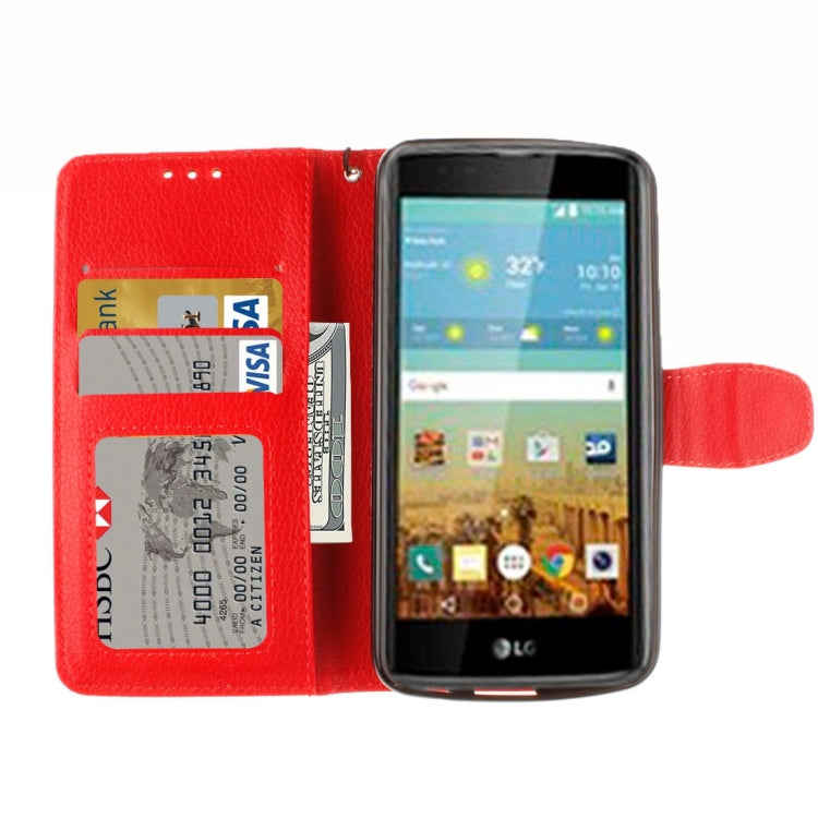 For LG K7 Litchi Texture Horizontal Flip Leather Case with Holder & Card Slots & Wallet & Photo Frame & Lanyard