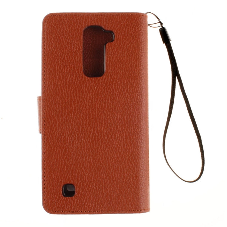 For LG K7 Litchi Texture Horizontal Flip Leather Case with Holder & Card Slots & Wallet & Photo Frame & Lanyard
