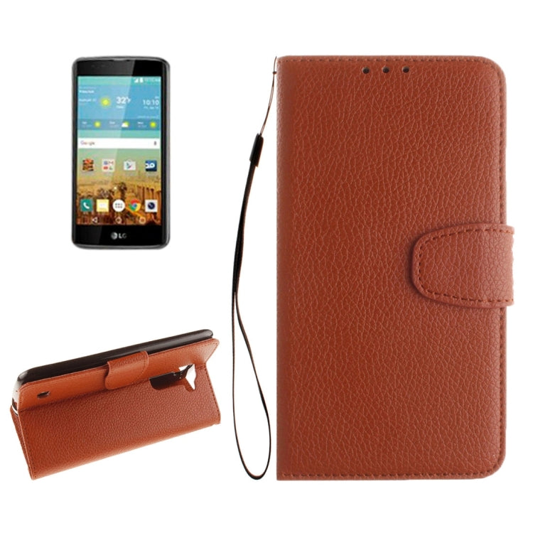 For LG K7 Litchi Texture Horizontal Flip Leather Case with Holder & Card Slots & Wallet & Photo Frame & Lanyard