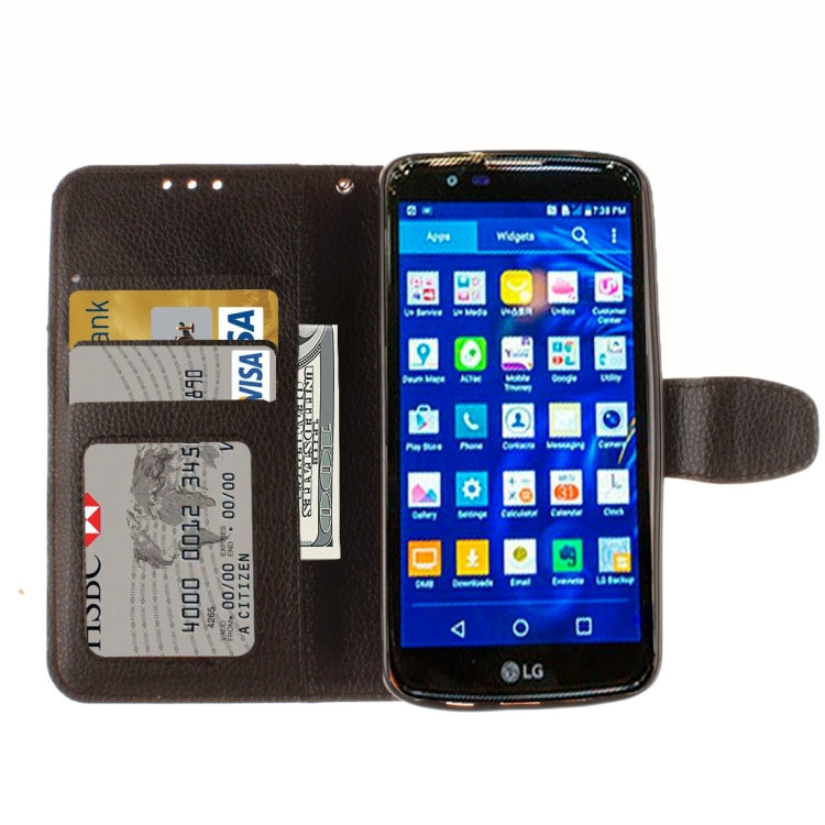 For LG K10 Litchi Texture Horizontal Flip Leather Case with Holder & Card Slots & Wallet & Photo Frame & Lanyard