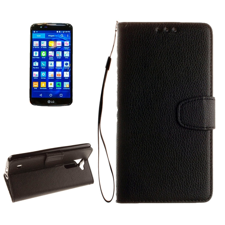 For LG K10 Litchi Texture Horizontal Flip Leather Case with Holder & Card Slots & Wallet & Photo Frame & Lanyard