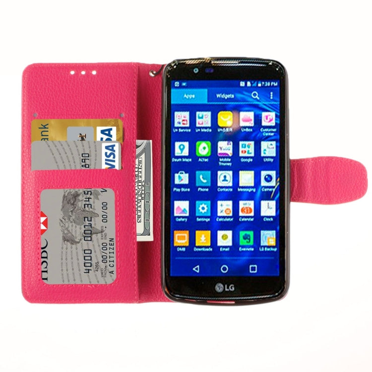 For LG K10 Litchi Texture Horizontal Flip Leather Case with Holder & Card Slots & Wallet & Photo Frame & Lanyard