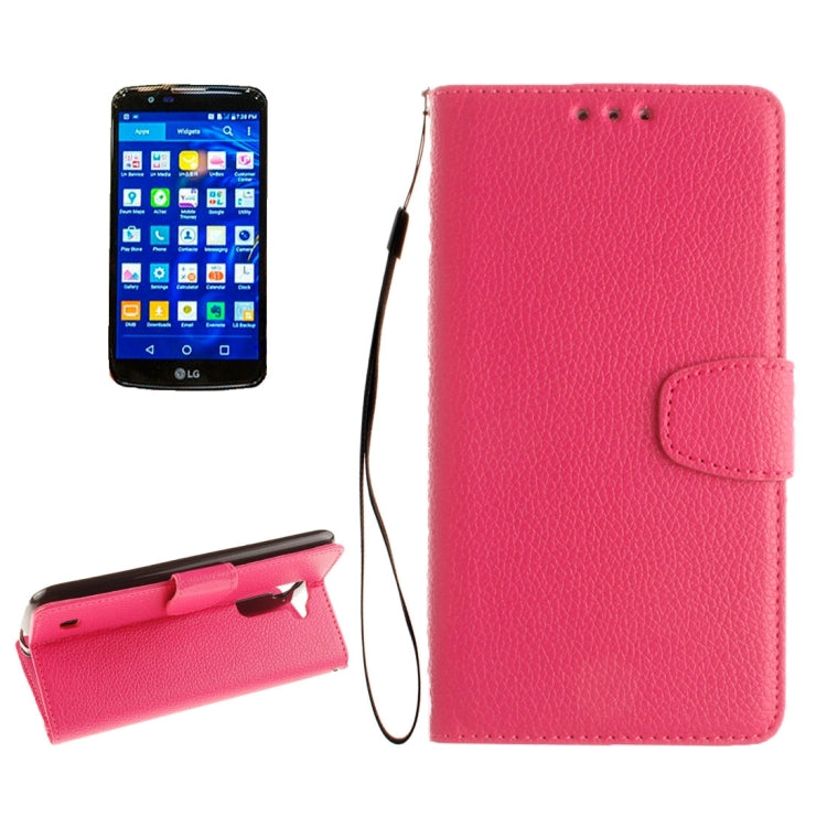 For LG K10 Litchi Texture Horizontal Flip Leather Case with Holder & Card Slots & Wallet & Photo Frame & Lanyard