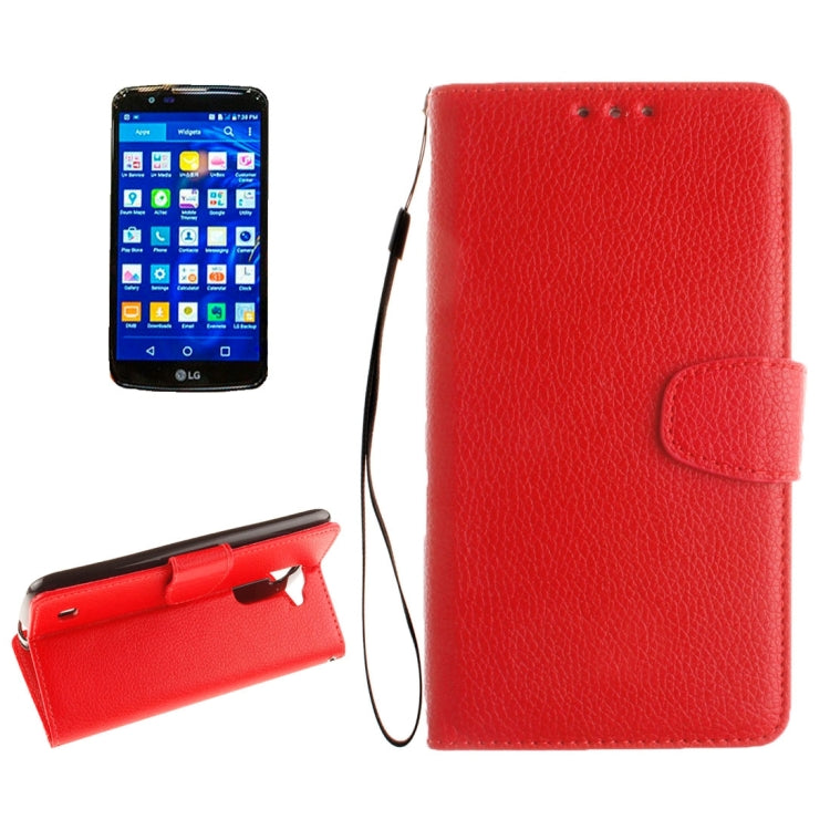 For LG K10 Litchi Texture Horizontal Flip Leather Case with Holder & Card Slots & Wallet & Photo Frame & Lanyard