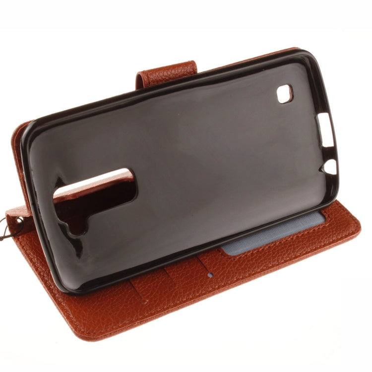For LG K10 Litchi Texture Horizontal Flip Leather Case with Holder & Card Slots & Wallet & Photo Frame & Lanyard