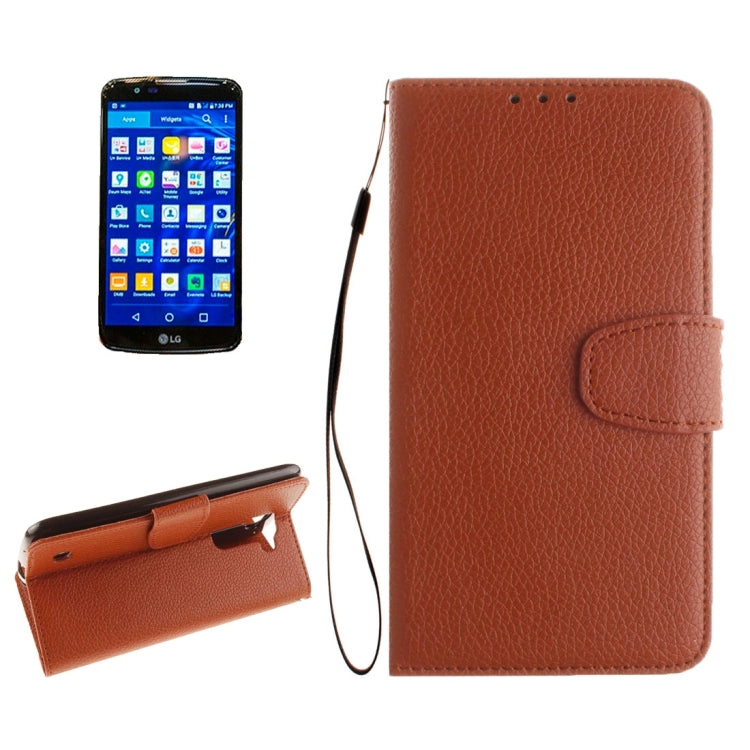 For LG K10 Litchi Texture Horizontal Flip Leather Case with Holder & Card Slots & Wallet & Photo Frame & Lanyard