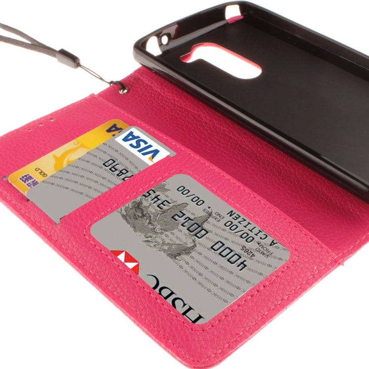 For LG L Bello D337 Litchi Texture Horizontal Flip Leather Case with Holder & Card Slots & Wallet & Photo Frame & Lanyard