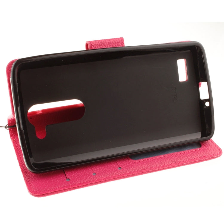 For LG L Bello D337 Litchi Texture Horizontal Flip Leather Case with Holder & Card Slots & Wallet & Photo Frame & Lanyard