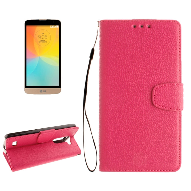 For LG L Bello D337 Litchi Texture Horizontal Flip Leather Case with Holder & Card Slots & Wallet & Photo Frame & Lanyard