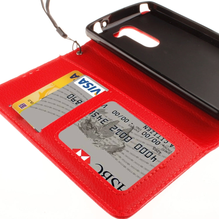 For LG L Bello D337 Litchi Texture Horizontal Flip Leather Case with Holder & Card Slots & Wallet & Photo Frame & Lanyard
