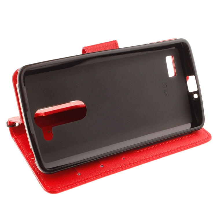 For LG L Bello D337 Litchi Texture Horizontal Flip Leather Case with Holder & Card Slots & Wallet & Photo Frame & Lanyard